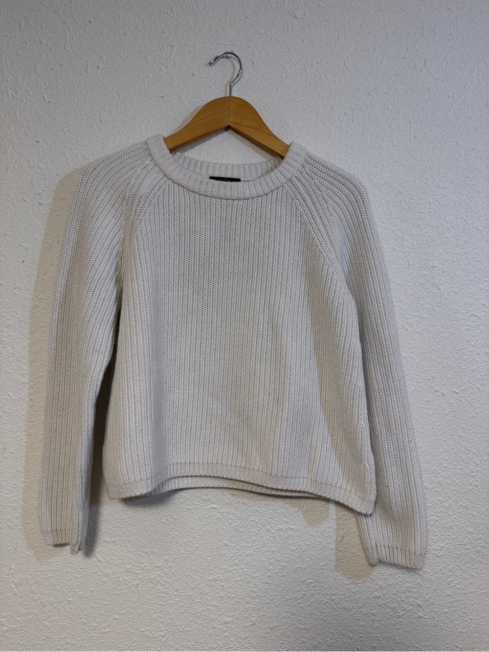 Quince Organic Cotton Fisherman Crewneck Sweater Ivory Medium